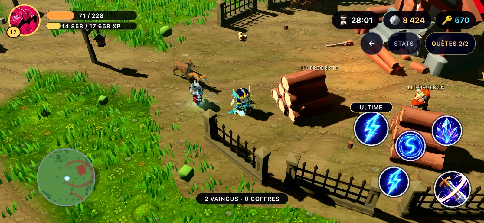 Exploration des Sous-Bois dans le jeu sur iOS